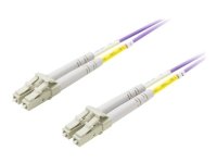 Deltaco 1m OM4 Fiberoptisk Nettverkskabel LC til LC, Multimodus, Fiolett