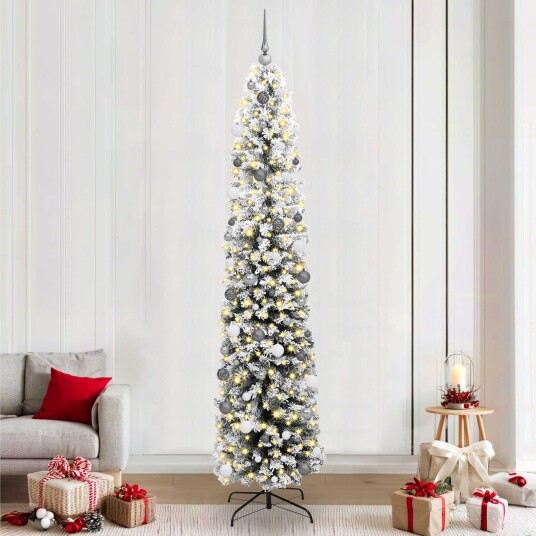  Kunstig juletre med 300 LED grønn 240 cm PVC og stål og plast