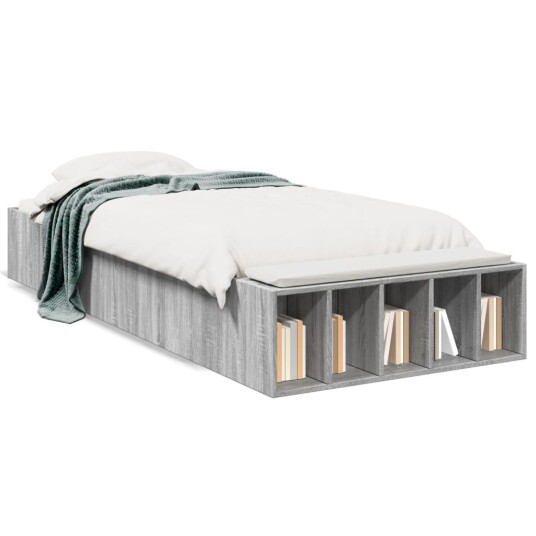 Sengeramme grå sonoma 100x200 cm konstruert tre 8721102622595