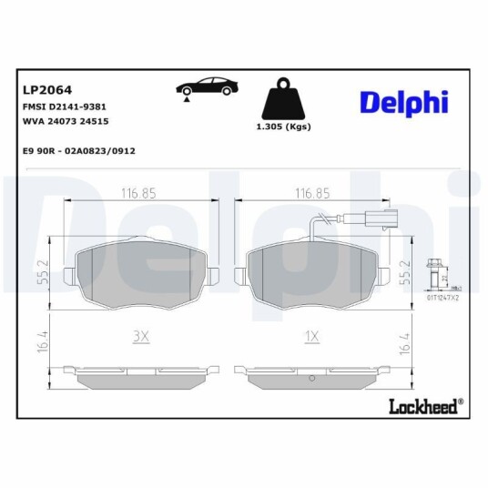 Bremseklosser DELPHI LP2064