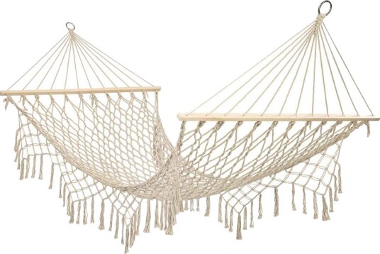 Hagehengekøye boho mesh dusk 200cm ecru