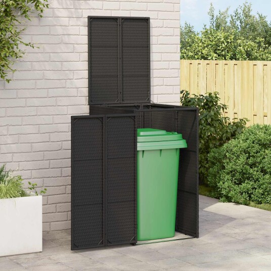 vidaXL Søppelboks Svart 65 x 80 x 115 cm Polyethylen