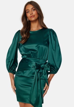 BUBBLEROOM Nellie Satin Dress Dark green 38