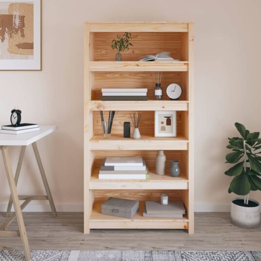 vidaXL Bokhylle 80x35x154 cm heltre furu