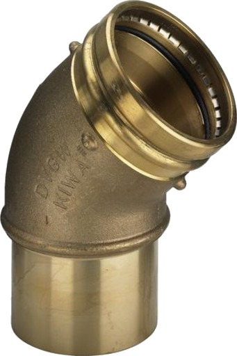 108,0 mm bøy 45° Sanpress med 1 hylse