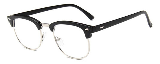 Matt Black Clubmaster -briller uten styrke klare briller