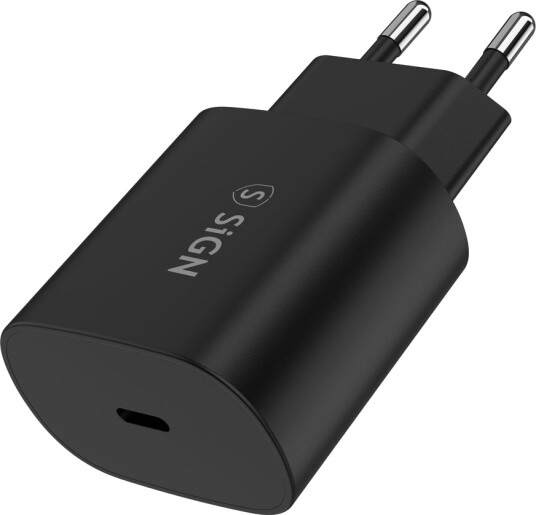 SiGN USB-C hurtiglader 25W 3A Svart