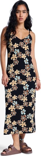 Roxy Stay Sunny Slip Dress   Black   XS