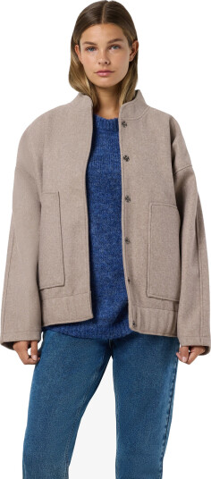 NOISY MAY Nmhalston L/S Bomber Jacket Wvn Noos - Beige - S NOISY MAY Nmhalston L/S Bomber Jacket Wvn Noos - Beige - S