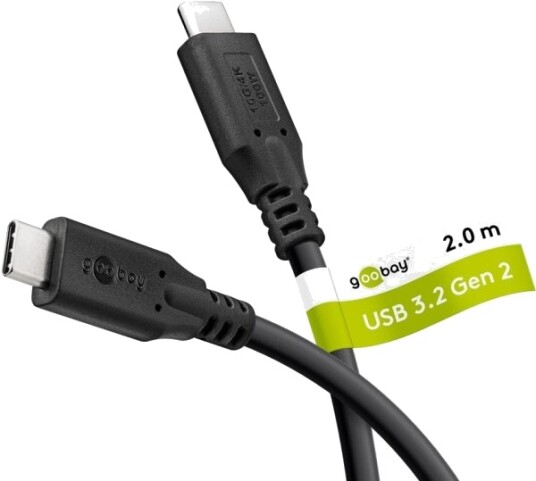 Goobay USB-C 3.2 Kabel 2 m 10 Gbit/s Sort