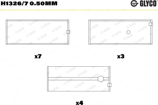 Veivaksellager GLYCO H1326/7 0.50mm
