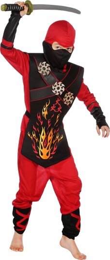 Wilbers & Wilbers Fire Ninja Barn Kostyme X-Large 003386-V-152