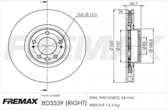 Bremseskive FREMAX BD-3339