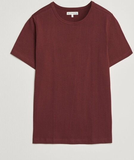 Merz b. Schwanen 1950s Classic Loopwheeled T shirt Burgundy