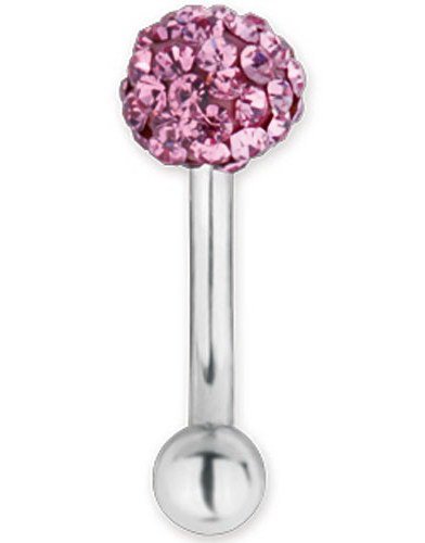 Glitter Ball Rosa 1.2 x 8 mm Øyenbrynspiercing