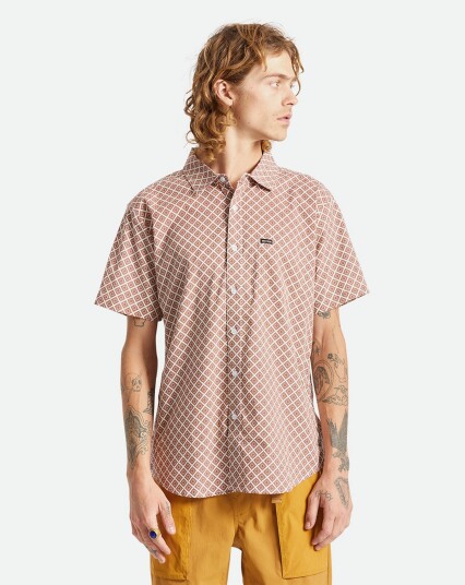 Brixton Charter Print X S/S WVN Rød