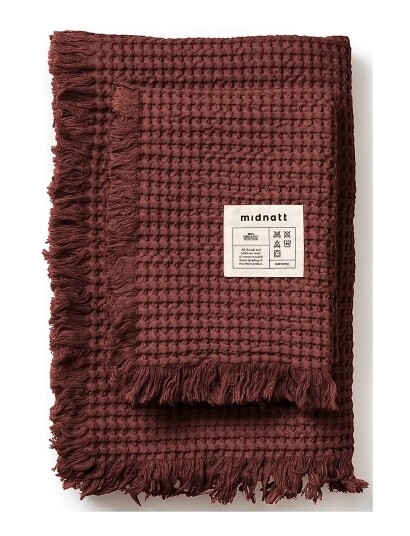 Midnatt Waffle Towel Doxie Burgundy 50X70CM Midnatt Waffle Towel Doxie Burgundy 50X70CM