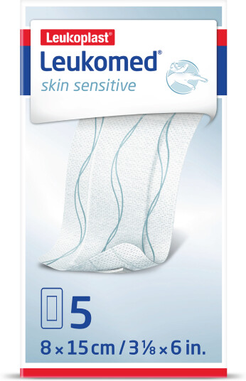 Leukoplast Leukomed Skin Sensitive Sårbandasje, 8x15cm, 5 stk. Leukoplast Leukomed Skin Sensitive Sårbandasje, 8x15cm, 5 stk.