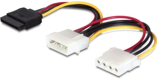 DeLOCK SATA-strømkabel 10 cm med 4-pin hann-kontakt