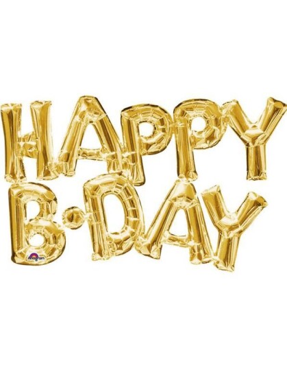 Amscan Happy B*day Gullfarget Ballong Banner 76x48 cm