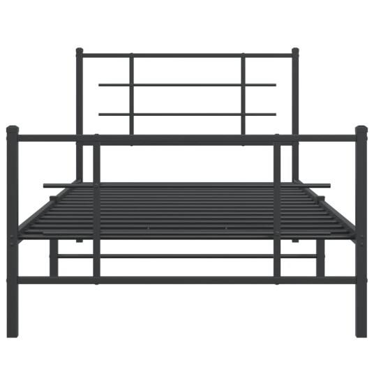 Sengeramme i metall med hode- og fotgavl svart 100x190 cm 8721012303720