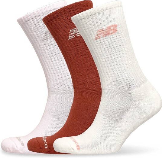 New Balance Everyday Crew 3 Pairs WHITE/PINK M