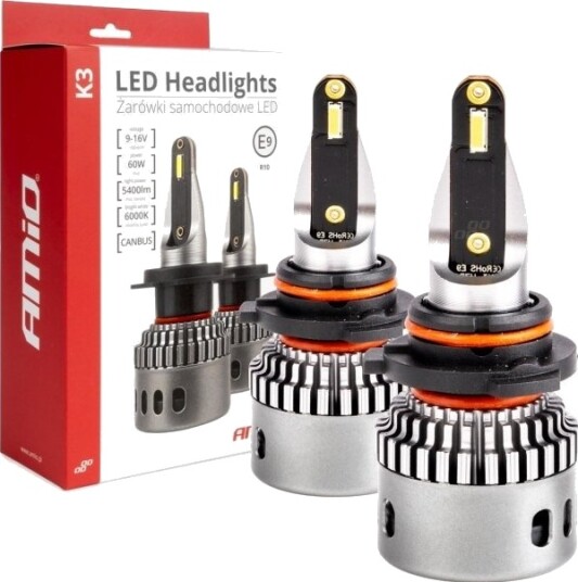 Led-Lamper K3-Serien Hb3/Hir1 9011/H10 12V 6000K Canbus Amio-03687