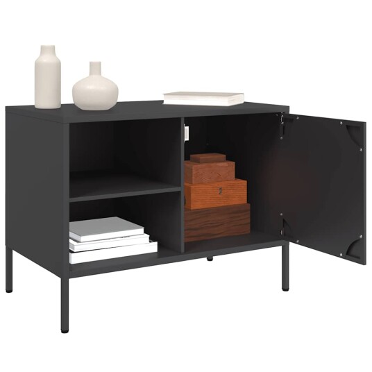  TV-benk svart 68x39x50,5 cm stål 842994
