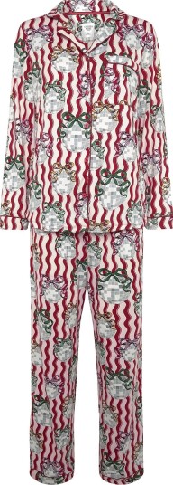 Chelsea Peers Disco Balls Wiggle Long Button Up Pyjama Set   PINK   XXL