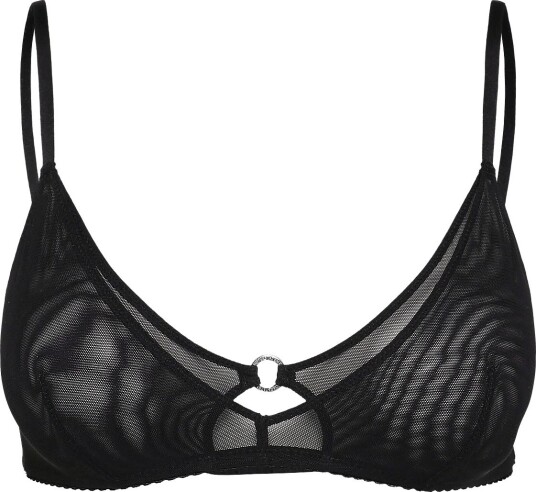 Understatement Underwear Mesh Double Triangle Bralette   BLACK   S