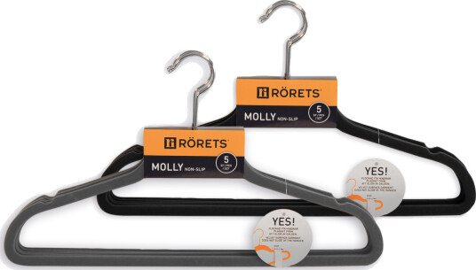 RÖRETS MOLLY KLESHENGER 5 PK GRÅ/SORT ASSORTERT