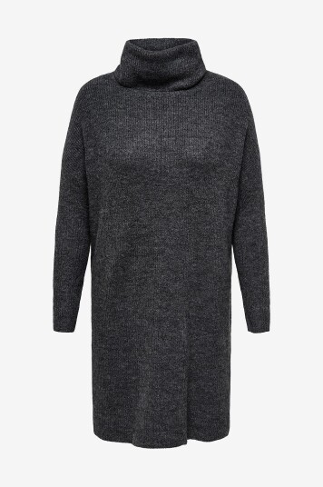 Only Carmakoma - Kjole carJana L/S Cowlneck Dress Wool KN - Grå