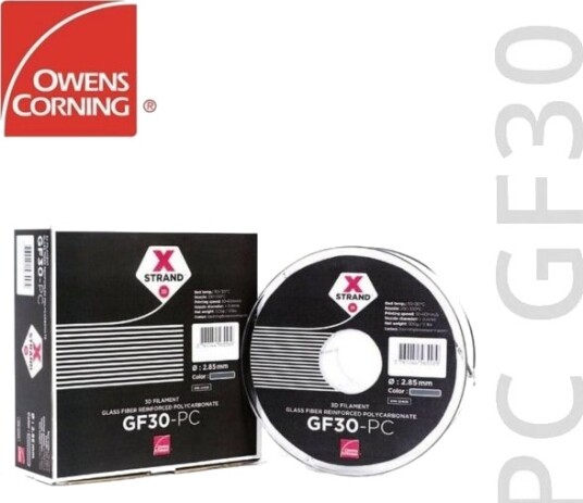 Sunlu Owens Corning XSTRAND GF30 PC Filament 1.75 mm 500 g Sort FIXD-1000-001