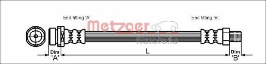 Bremseslange METZGER 4114704