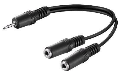 MICROCONNECT 3.5mm Minijack Y Cable 0.2m MICROCONNECT 3.5mm Minijack Y Cable 0.2m