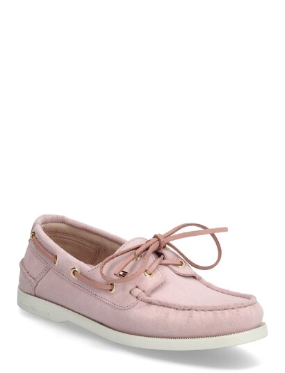 Tommy Hilfiger Hilfiger Suede Boat Shoe Pink 37 Tommy Hilfiger Hilfiger Suede Boat Shoe Pink 37