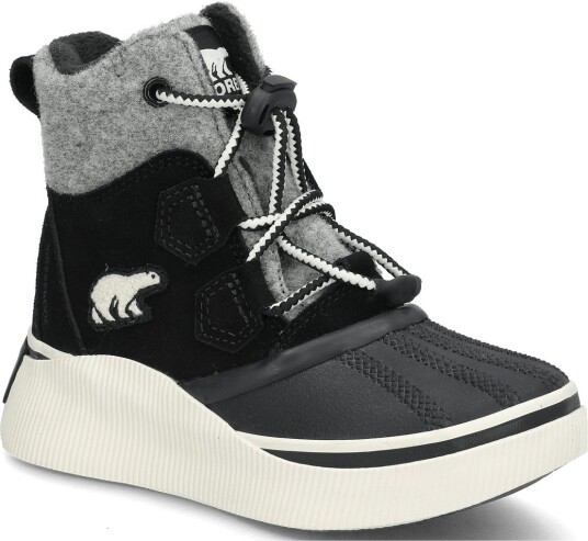Sorel Little Kids Out N About Iv Chillz Wp BLACK CHALK 34