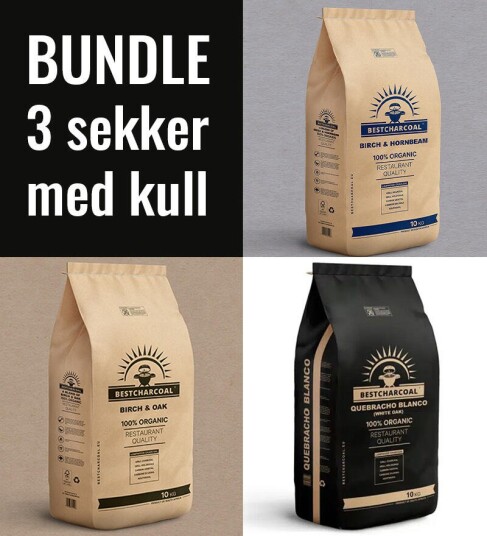 3 pakk Kull   Low & Slow Pakketilbud 3 poser kull