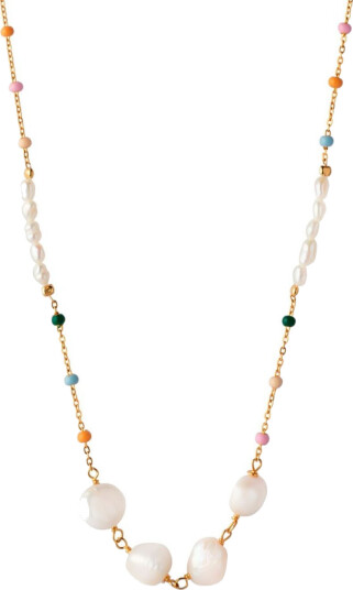 Enamel Lola Perla Halskjede 18 kt. Gullbelagt sølv N69G-1 - Dame - 925 sterling silver
