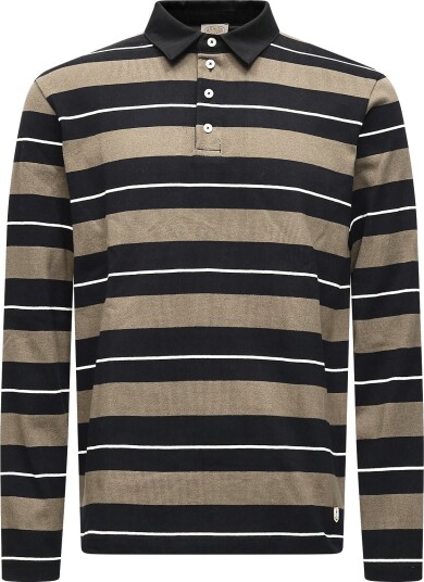 Armor Lux Polo Shirt Héritage BLACK/OLIVE/MILK S Armor Lux Polo Shirt Héritage BLACK/OLIVE/MILK S