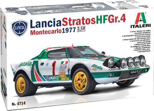 Italeri Lancia Stratos HF Gr.4 Modellbil Byggesett 1:12 Italeri Lancia Stratos HF Gr.4 Modellbil Byggesett 1:12
