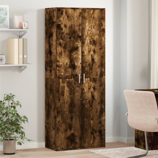Highboard røkt eik 70x35x180 cm konstruert tre