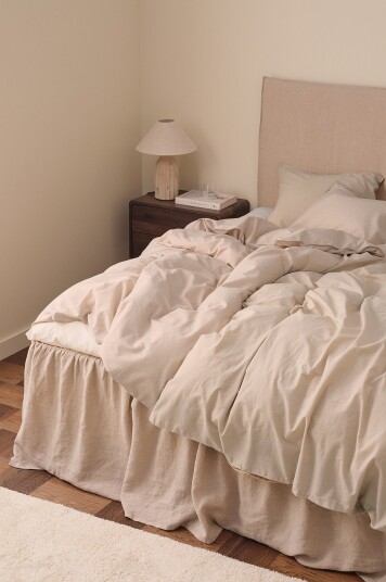 Ellos Home Sengesett Rania i vintagevasket bomull Beige Ellos Home Sengesett Rania i vintagevasket bomull Beige