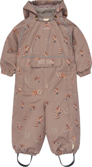 Petit Piao Vinterdress PPDard Fossil Fox AOP Petit Piao 4 år (104) Vinterdress Beige Brun
