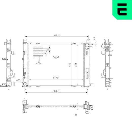 ERA 673044 Radiator motorkjøling