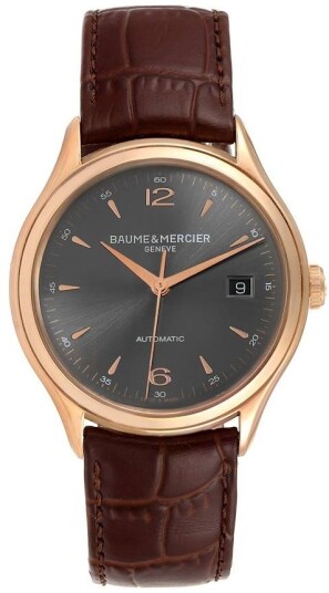 Baume & Mercier Herreklokke MOA10059 CLIFTON Grå/Lær Ø38.8 mm Baume & Mercier Herreklokke MOA10059 CLIFTON Grå/Lær Ø38.8 mm