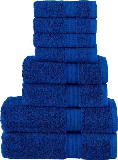 vidaXL Premium håndklesett 8 deler SOLUND blå 600 g/m2 vidaXL Premium håndklesett 8 deler SOLUND blå 600 g/m2