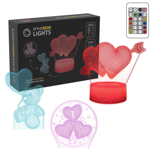 Manta SNL115RGB LED bordlampe Dekorasjon Hjerte RGB 3D