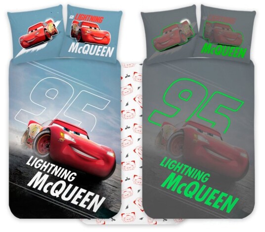 BrandMac Bed Linen Cars 383 Glow   100X140X45 Cm   Red   100X140.40X45CM