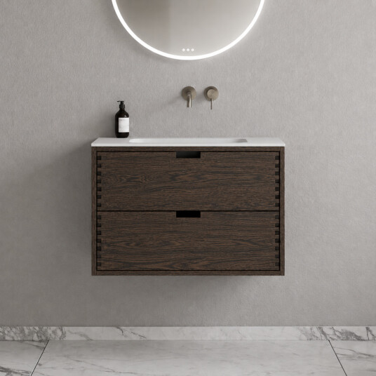 CPH Tapwork Soho 80 MKIII fingertappede skap i røkt eik inkl. matt hvit SolidTec® vask